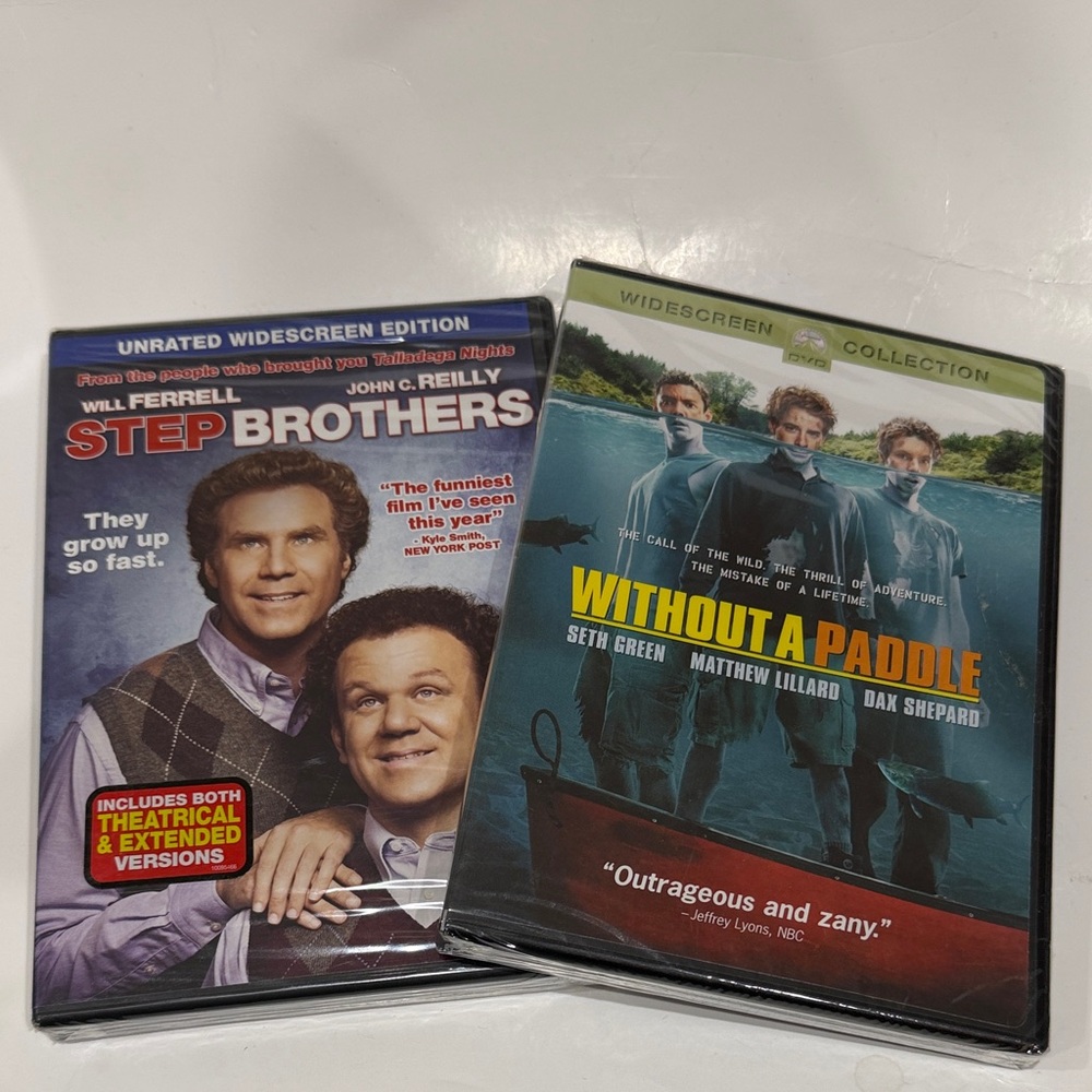 New Step Brothers and Without a Paddle DVDs Never Opened and Untested